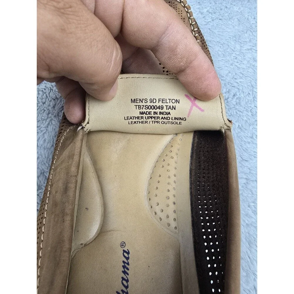 Tommy Bahama Shoes Mens Size 9 Felton Loafer Perforated Tan Leather Resort